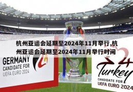 杭州亚运会延期至2024年11月举行,杭州亚运会延期至2024年11月举行时间